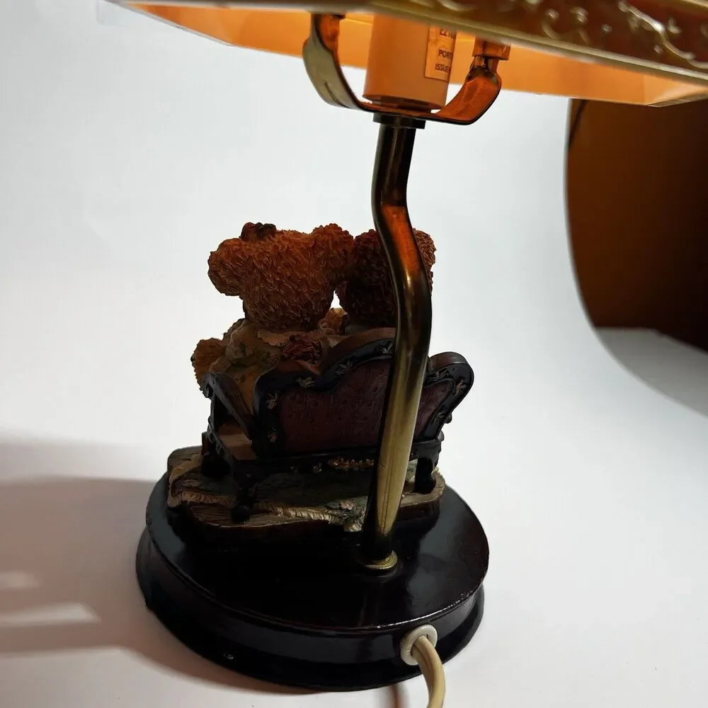 Vintage Story Bear Table Lamp – Teddy Bears Reading a Book Night Light